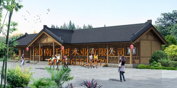 洛陽(yáng)萬(wàn)安山山頂公園中式木屋效果圖1