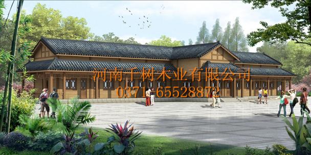 洛陽(yáng)萬(wàn)安山山頂公園中式木屋效果圖2